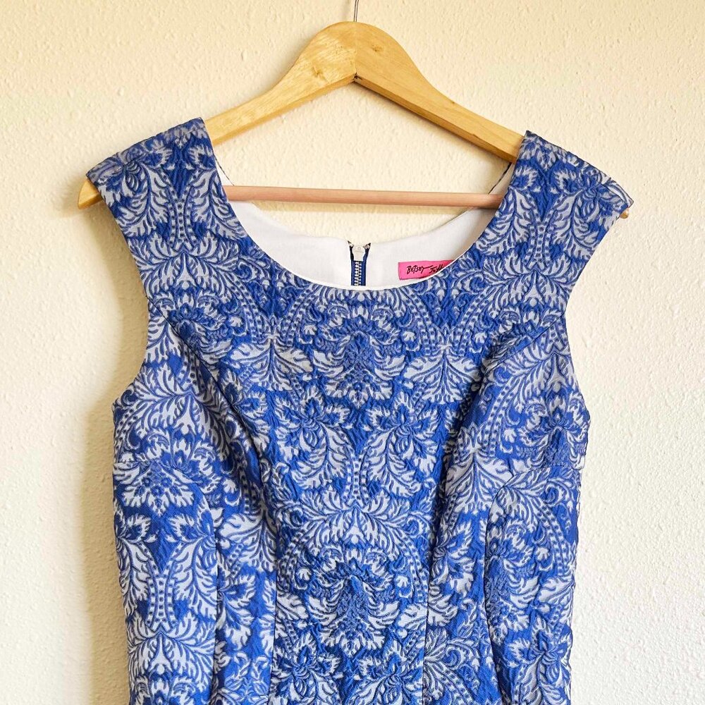 Betsy Johnson Silver and Blue Dress